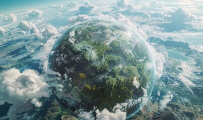 Wall Mural - climate engineering projects reversing global warming with geoengineering solutions and planetary-sc