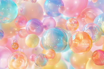 Canvas Print - A colorful, abstract image of many different colored bubbles.