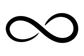 Wall Mural - hand drawn infinity symbol. black infinity icon. eternity, infinite, limitless and forever signs.