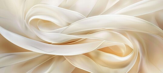 Wall Mural - Abstract Background Of Flowing Light Beige Fabric Waves. Drapery And Textile Decoration Concept.