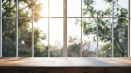 Wall Mural - Table on a Window s Blurry Background