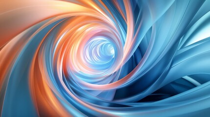 Wall Mural - This artwork features a dynamic swirling vortex with blue and orange hues, suitable for modern design themes