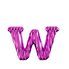 Wall Mural - Fluted purple symbol. letter w