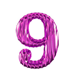 Sticker - Fluted purple symbol. number 9