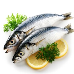 Fresh fish with lemon and parsley