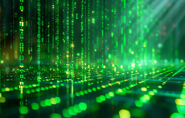 Digital binary code data streaming on a dark