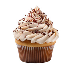 Cupcake isolated, style png with White background, cartoon, generative IA