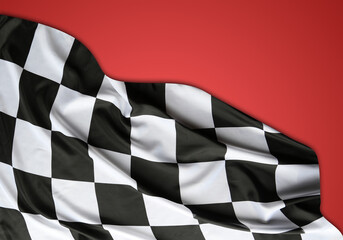 Wall Mural - Checkered flag on red