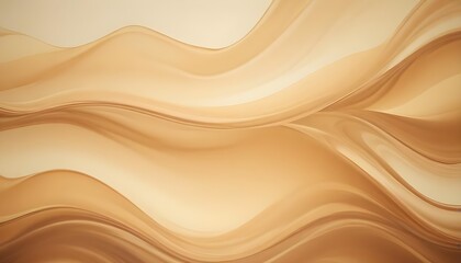 Wall Mural - Abstract, flowing, beige waves on a light beige background, creating a sense of movement and depth.