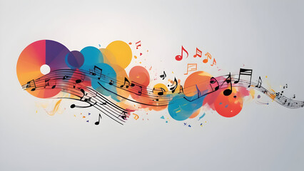 Wall Mural - abstract colorful splash and smoke background making music express as color 