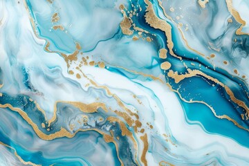 Canvas Print - This abstract painting is made from alcohol ink, and incorporates marble swirls and agate ripples. It can be used as a trendy background for wallpapers, posters, invitations, cards, etc.