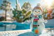 © Fox - Why not enjoy a peaceful winter retreat with a snowman next to the pool Relax during the holidays in a serene and beautiful setting that offers recreation, leisure activities, and relaxation