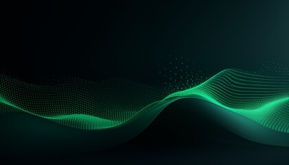 Wall Mural - abstract digital green wave background