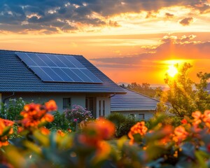 Wall Mural - solar photovoltaic panel system future energy technology for eco friendly homes and industries