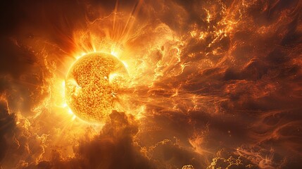 Wall Mural - The Sun's Fiery Embrace