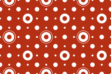 Poster - Red cloth and white dots. Polka dots pattern.