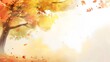© Felippe Lopes - Autumn leaves fall from a tree, creating a beautiful golden backdrop.