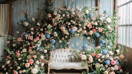 Wall Mural - Floral wedding backdrop and decoration