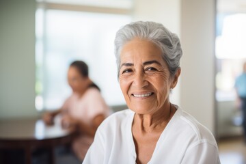 Wall Mural - Portrait of a smiling senior woman in nursing home