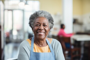 Wall Mural - Portrait of a smiling senior woman in nursing home