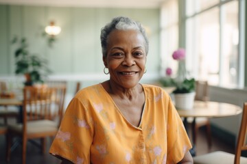 Wall Mural - Portrait of a smiling senior woman in nursing home