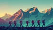 © Maximilian - Group of mountaineers walking on the edge
