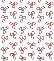 Sticker - Vector seamless pattern of hand drawn sketch doodle pink bow tie isolated on white background