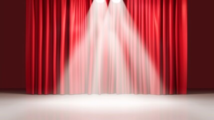 Poster - red curtain with two lights shining on it