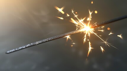 Poster - A sparkler is lit and the sparks are shooting out of it