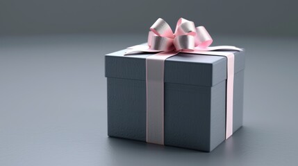 Poster - A large box with a pink ribbon on top