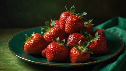 Wall Mural - strawberries in a bowl