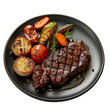 © Pakpong - Grilled Steak with Roasted Vegetables Tomatoes Zucchini Onions PNG Transparency