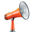 © Purichaya - A vibrant orange megaphone, ideal for events and announcements, symbolizing communication and outreach.