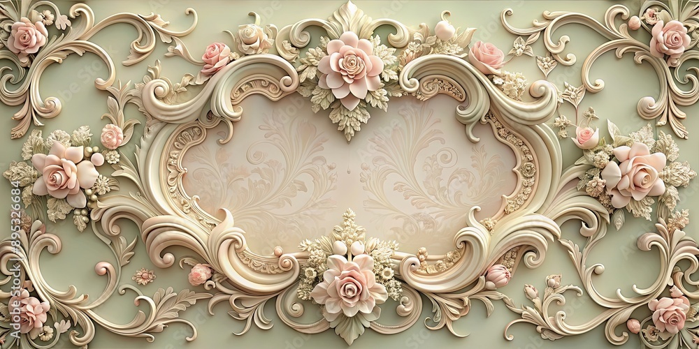 Elegant and romantic rococo style with intricate detailing and soft ...