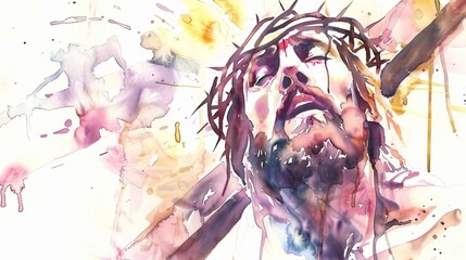 Wall Mural - Christian watercolor decorative painting -