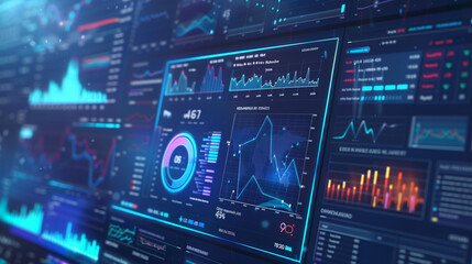 data analytics automated with ai technology. big data, business analytics and artificial intelligenc