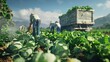 © SHOTPRIME STUDIO - Group of people working in a field with truck and tractor in background during agriculture business operation