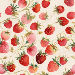 Strawberry Watercolor Pattern 2