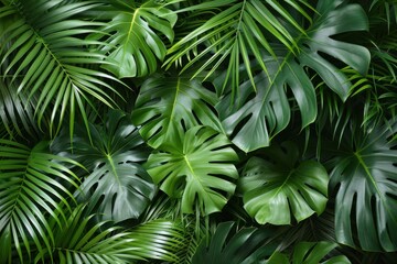 Wall Mural - A lush green plant with large leaves and a bright green color