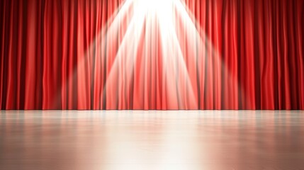 Poster - A red curtain with spotlight shining on it