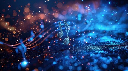 Wall Mural - 3d music background