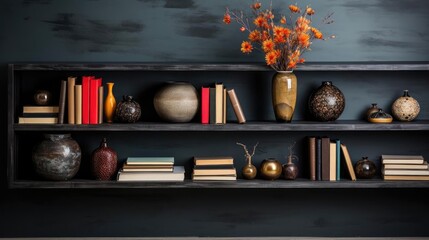 Wall Mural - pile of various kinds of books in a bookshelf for world book day background