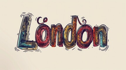 Canvas Print - Colorful Typography Art of London City Name