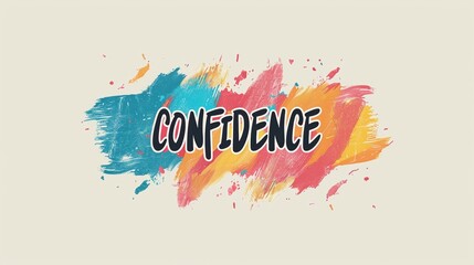 Poster - Colorful Splash Art with the Word Confidence