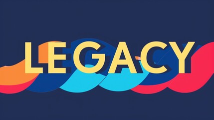 Sticker - Colorful Graphic Typography: Legacy Design Concept