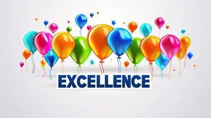 Wall Mural - Colorful Balloons Celebrating Excellence