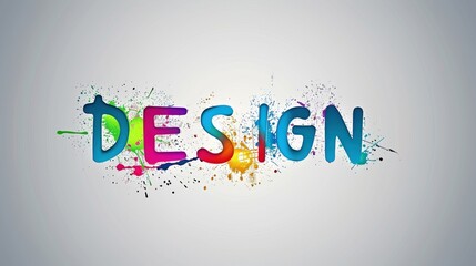 Sticker - Colorful Design Text with Splashes and Effects