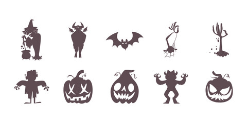 Wall Mural - flat halloween silhouette element