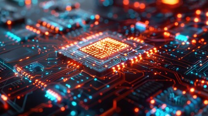 Tech development, capacitor architecture, futuristic hologram design