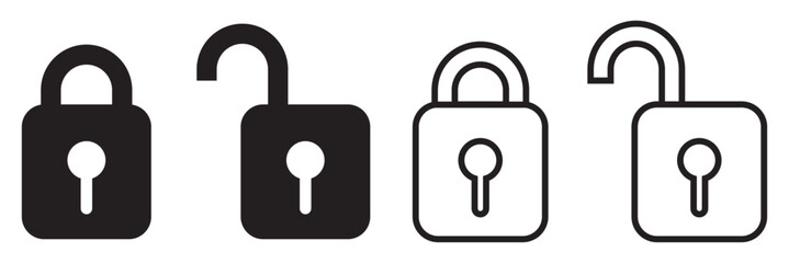 Wall Mural - padlock lock unlock icon. lock sign